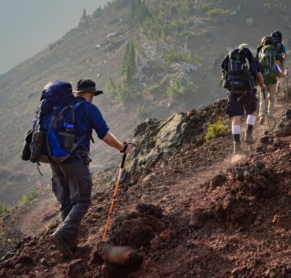 Randonneur sur une montagne